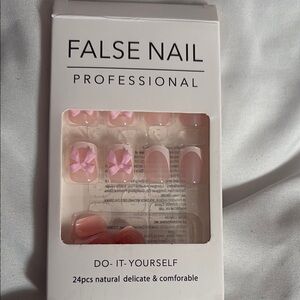 Pink Bow False Nail Set